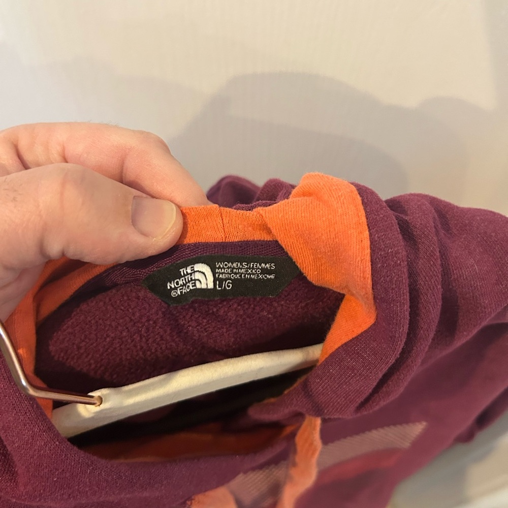 The North Face Women’s Maroon Hoodie with Orange Accents - Picture 3 of 3